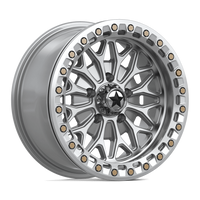MSA Offroad Wheels MA53 BOLO UTV BEADLOCK Gloss Silver W/ Machined Face wheel