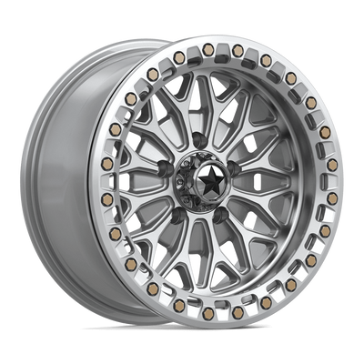 MSA Offroad Wheels MA53 BOLO UTV BEADLOCK Gloss Silver W/ Machined Face wheel
