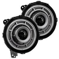 Front view of Oculus Headlights with white outer halo ring.