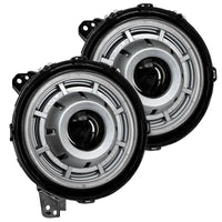 Front view of Oculus Headlights with white outer halo ring.