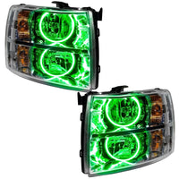 2007-2013 Chevy Silverado Pre-Assembled Halo Headlights - Chrome Housing