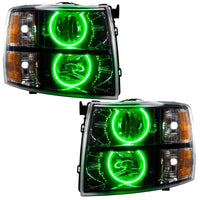 2007-2013 Chevrolet Silverado Pre-Assembled Halo Headlights - Black Housing