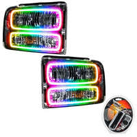2005-2007 Ford F-250/F-350 Super Duty Pre-Assembled Halo Headlights - Chrome Housing