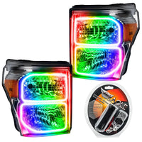 2011-2016 Ford F-250/F-350 Super Duty Pre-Assembled Halo Headlights - Chrome Housing