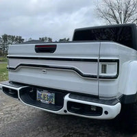 Rear view of Jeep Gladiator JT with Racetrack Tail Gate brake light on