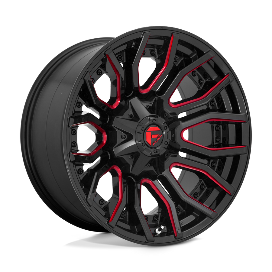 Fuel 1PC D712 RAGE Gloss Black Red Tinted Clear wheel