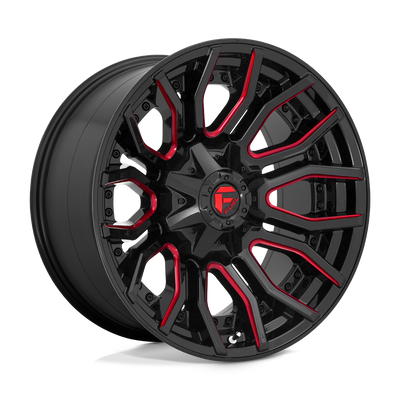 Fuel 1PC D712 RAGE Gloss Black Red Tinted Clear wheel