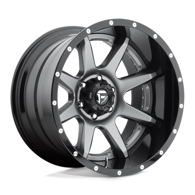 Fuel 2PC D238 RAMPAGE Matte Gun Metal Black Lip wheel