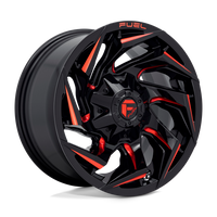 Fuel 1PC D755 REACTION Gloss Black Milled W/ Red Tint wheel