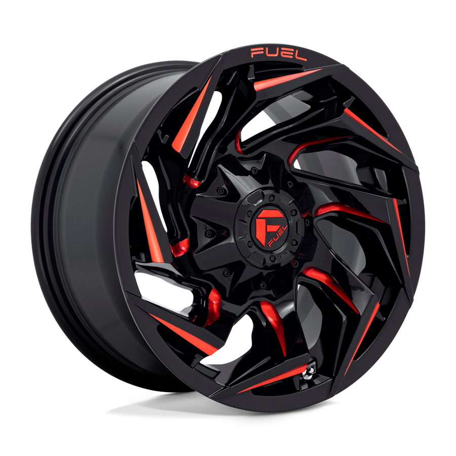 Fuel 1PC D755 REACTION Gloss Black Milled W/ Red Tint wheel