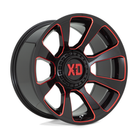 XD XD854 REACTOR Gloss Black Milled W/ Red Tint wheel