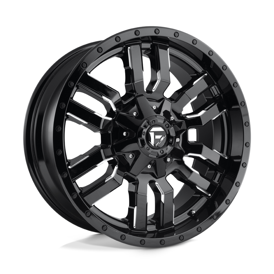 Fuel 1PC D595 SLEDGE Gloss Black Milled wheel