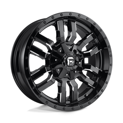 Fuel 1PC D595 SLEDGE Gloss Black Milled wheel