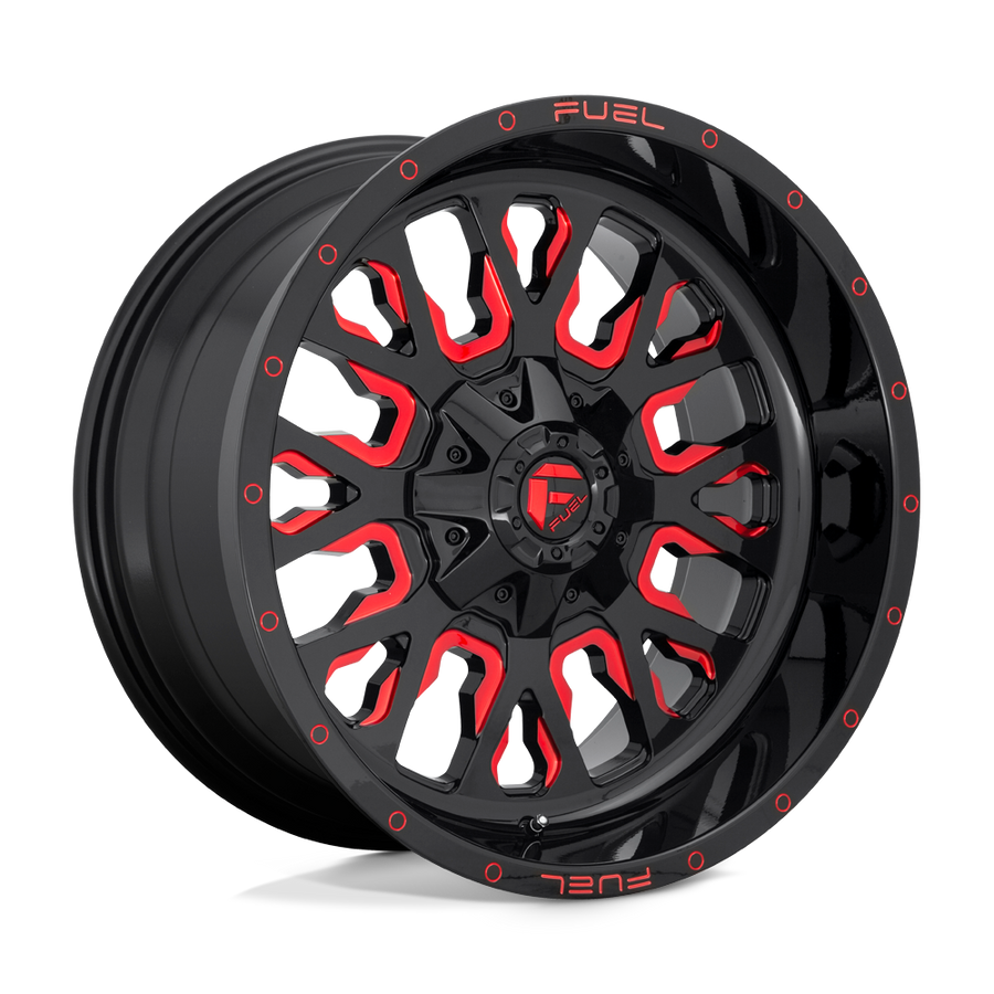 Fuel 1PC D612 STROKE Gloss Black Red Tinted Clear wheel