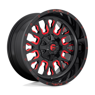 Fuel 1PC D612 STROKE Gloss Black Red Tinted Clear wheel