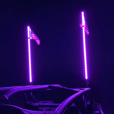 High-Intensity LED Whips on Purple