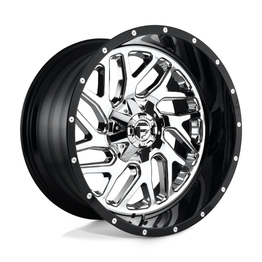 Fuel 2PC D211 TRITON Chrome Plated Gloss Black Lip wheel