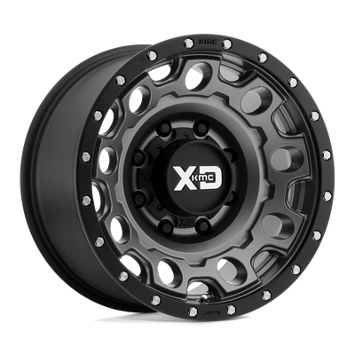 XD XD129 HOLESHOT Matte Gray W/ Black Ring wheel