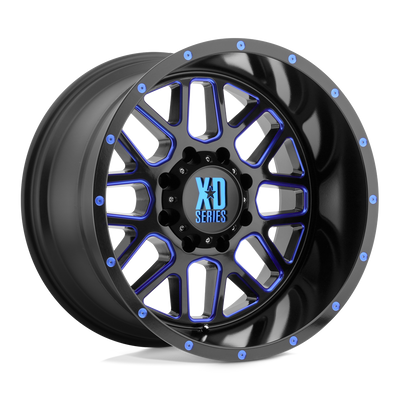 XD XD820 GRENADE Satin Black Mill W/ Blue Tint wheel