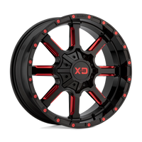 XD XD838 MAMMOTH Gloss Black Milled W/ Red Tint wheel