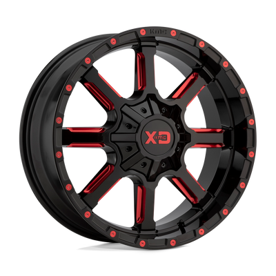 XD XD838 MAMMOTH Gloss Black Milled W/ Red Tint wheel