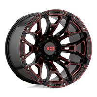 XD XD841 BONEYARD Gloss Black Milled W/ Red Tint wheel
