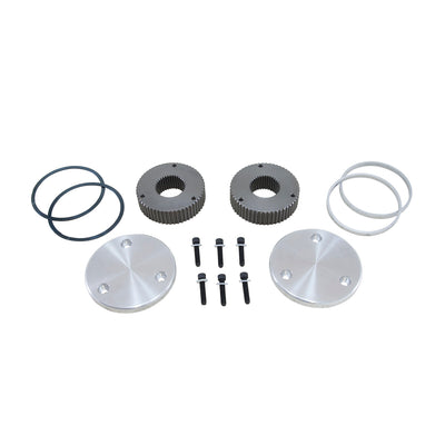 Yukon Gear & Axle Hardcore Drive Flange Kit Dana 44 19- Spline Outer Stubs With Engraved Caps Hardcore Flange Set D44 & GM 8.5 19 Spline Engraved Both Sides Yukon Gear