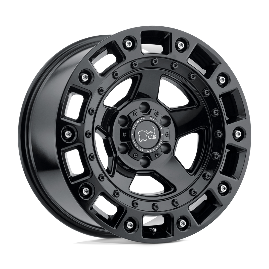 Black Rhino Hard Alloys CINCO Gloss Black W/ Stainless Bolt wheel