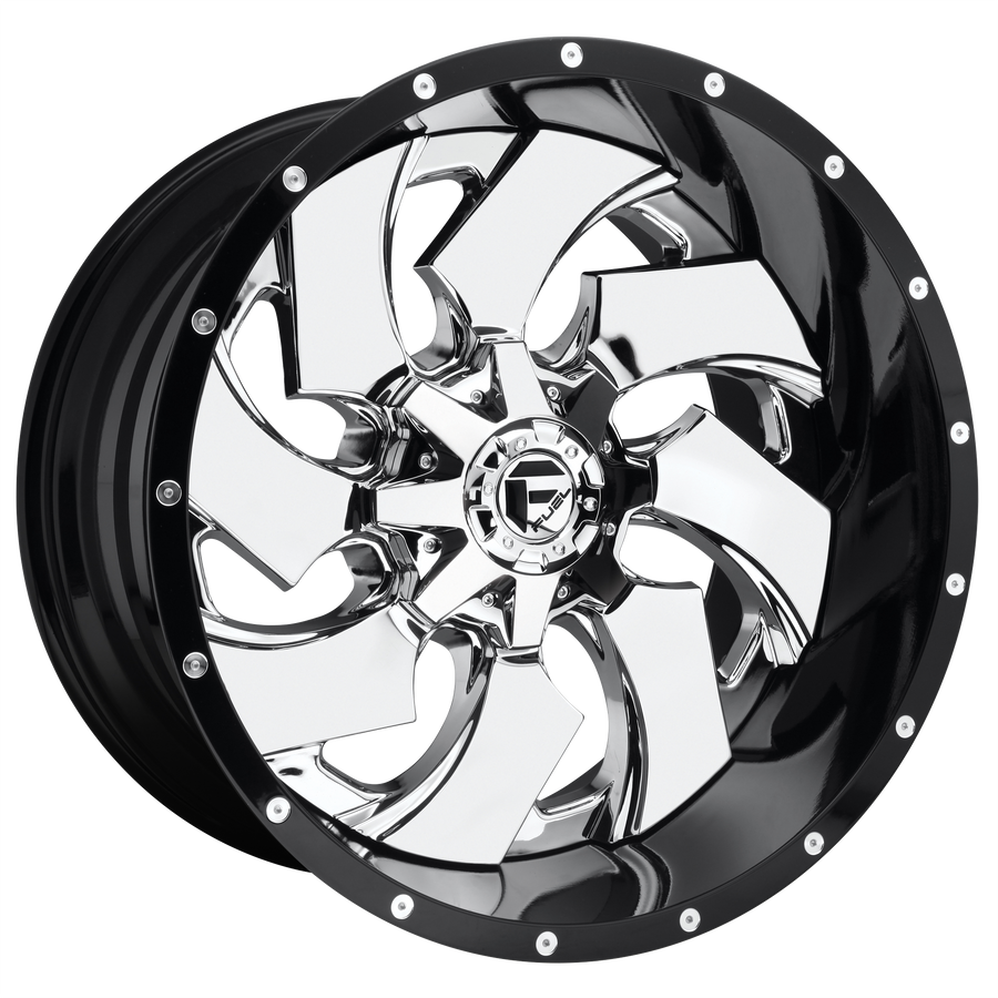 Fuel 1PC D240 CLEAVER Chrome W/ Gloss Black Lip wheel