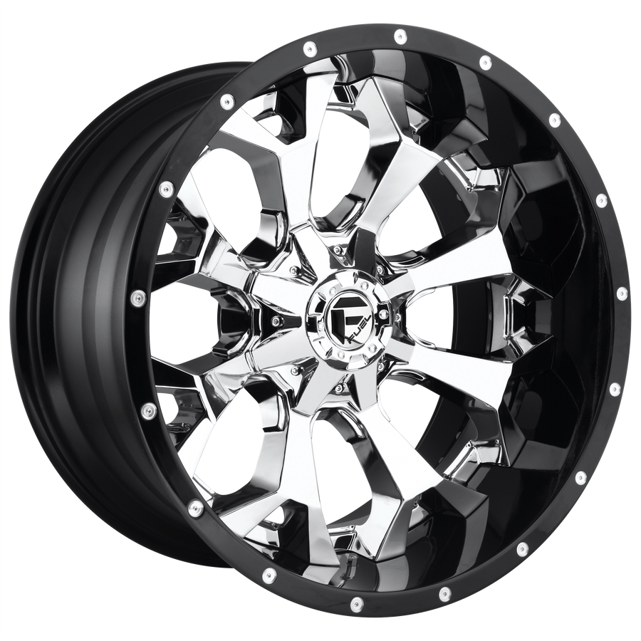 Fuel 1PC D246 ASSAULT Chrome Plated Gloss Black Lip wheel