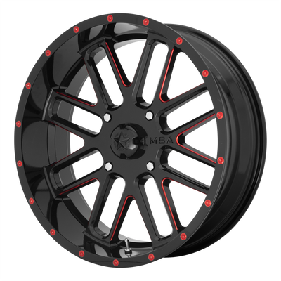 MSA Offroad Wheels M35 BANDIT UTV Gloss Black Milled W/ Red Tint wheel