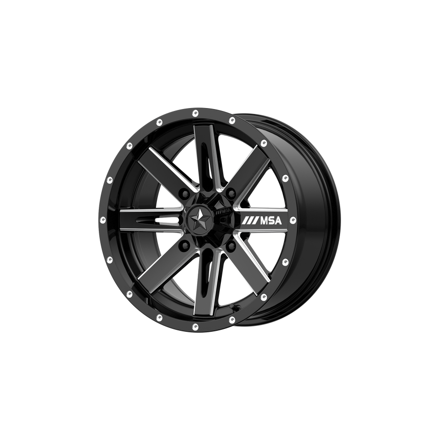 MSA Offroad Wheels M41 BOXER UTV Gloss Black Milled wheel