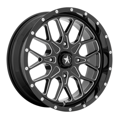 MSA Offroad Wheels M45 PORTAL UTV Gloss Black Milled wheel