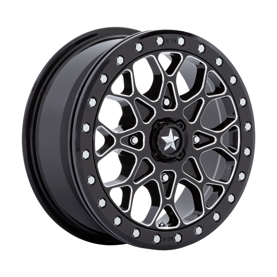 MSA Offroad Wheels M48 PORTAL UTV BEADLOCK Gloss Black Milled W/ Gb Ring wheel