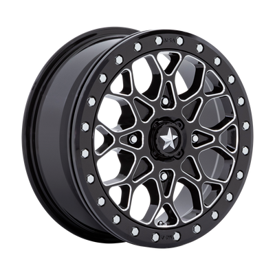 MSA Offroad Wheels M48 PORTAL UTV BEADLOCK Gloss Black Milled W/ Gb Ring wheel