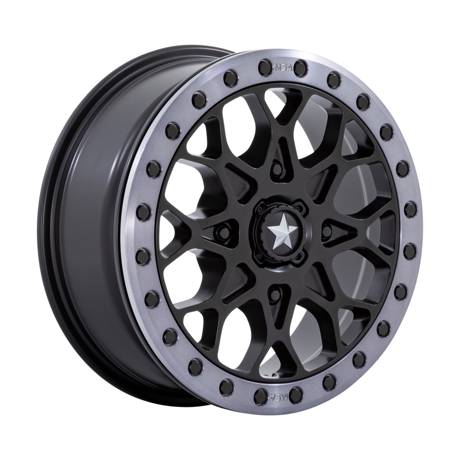 MSA Offroad Wheels M48 PORTAL UTV BEADLOCK Satin Black W/ Gray Tint Ring wheel