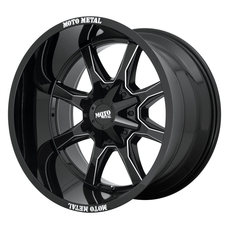 Moto Metal MO970 Gloss Black Mill Moto Metal Lp wheel