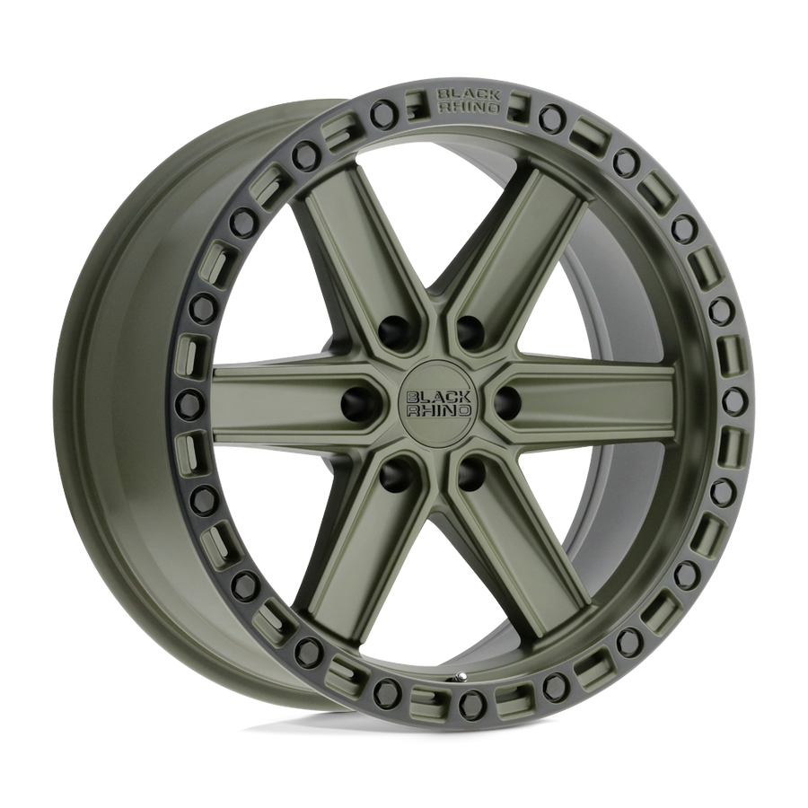 Black Rhino Hard Alloys HENDERSON Olive Drab Green W/ Black Ring wheel