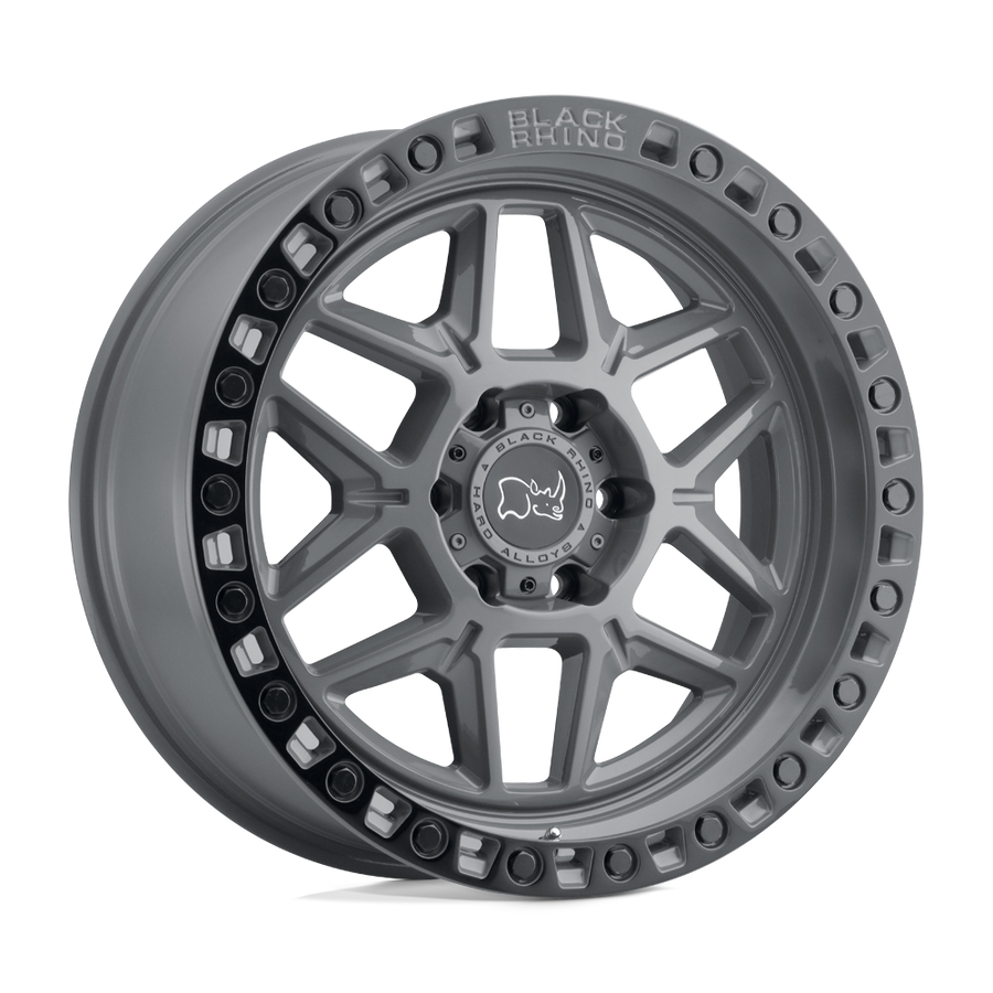 Black Rhino Hard Alloys KELSO Battleship Gray W/ Black Ring wheel