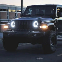Front view of Oculus Headlights with white outer halo ring.