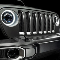 Front view of Oculus Headlights with white outer halo ring.