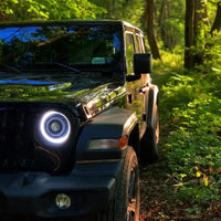 Front view of Oculus Headlights with white outer halo ring.