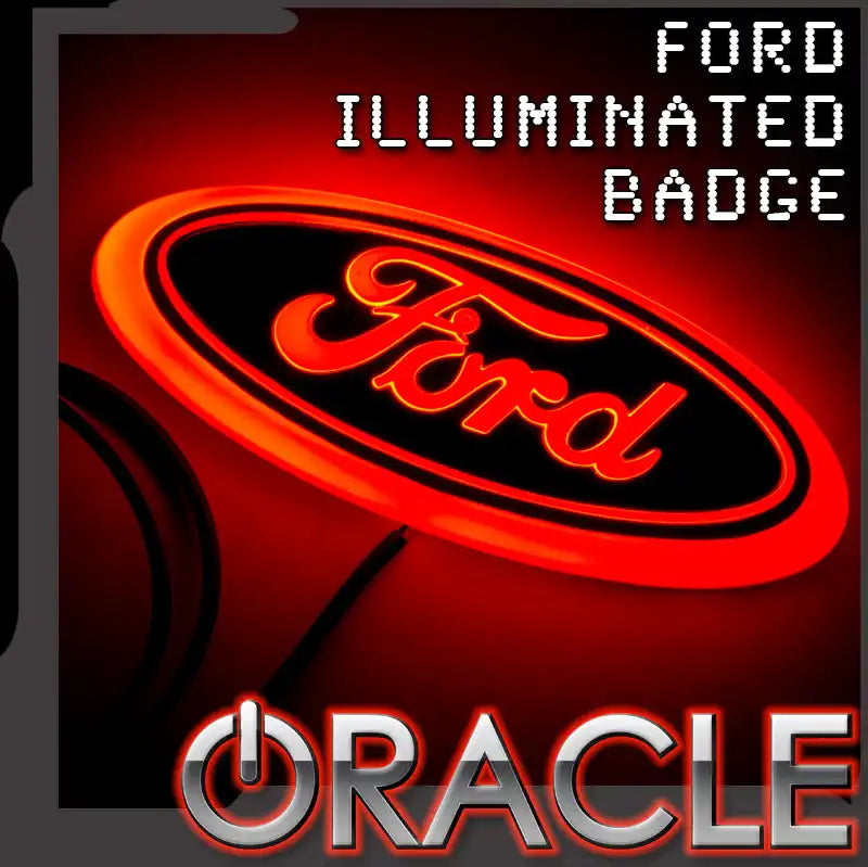 Ford illuminated emblem with ORACLE Lighting logo