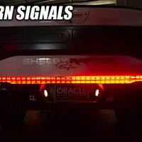 Rear view of Jeep Gladiator JT with 60” Double Row LED Truck Tailgate Light Bar installed.