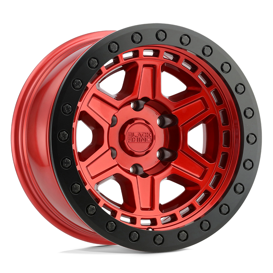 Black Rhino Hard Alloys RENO Candy Red W/ Black Ring & Bolt wheel