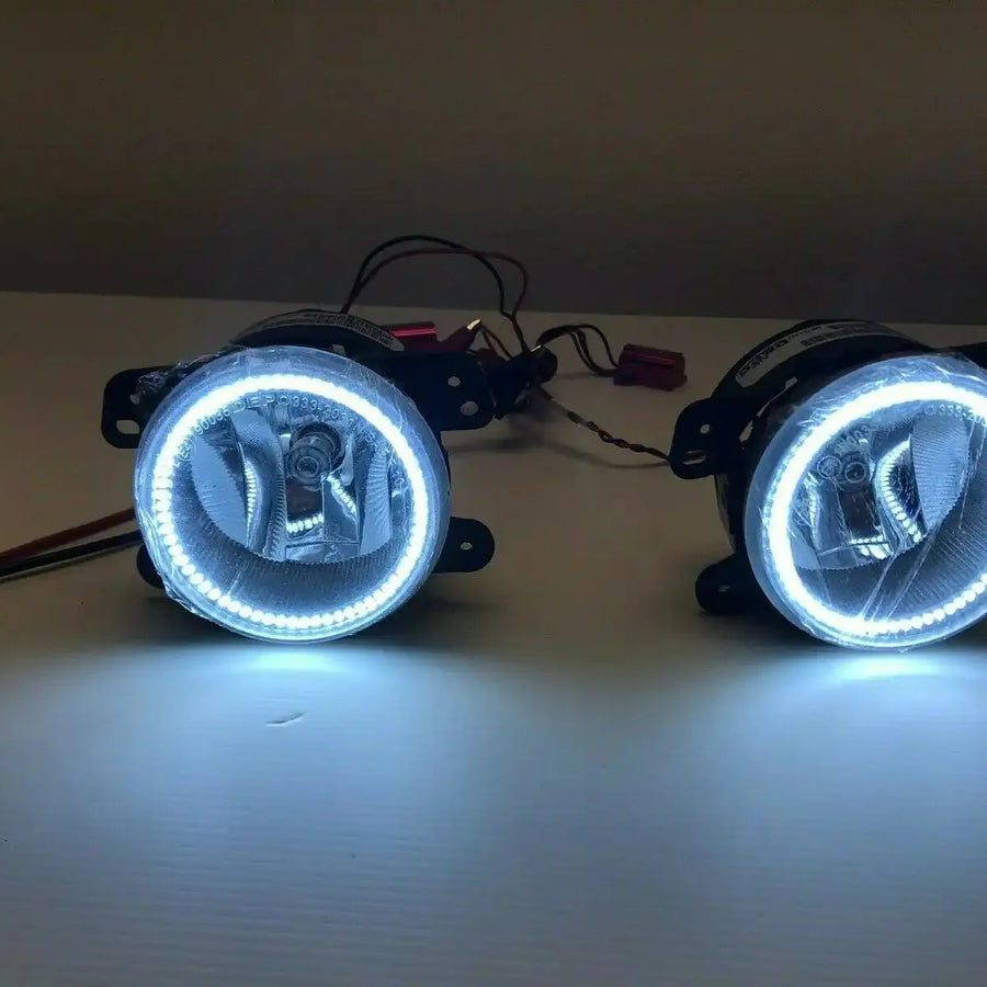 2011-2014 Dodge Charger / 2010-2015 Jeep Wrangler JK White LED Halo Fog Lights