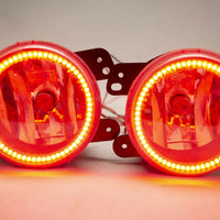 2011-2014 Dodge Charger and 2010-2017 Jeep Wrangler Fog Lights with Red LED Halos