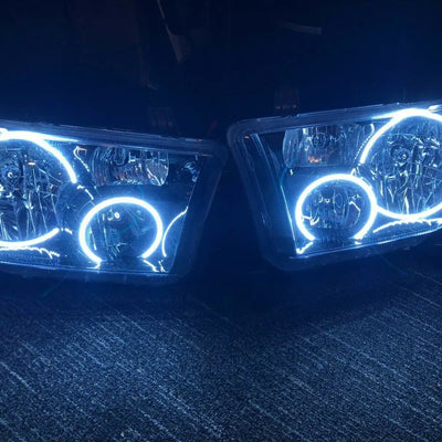 ORACLE 2007-2013 TOYOTA TUNDRA BLACK HEADLIGHTS WITH WHITE LED HALOS 7119-001 - CLEARANCE