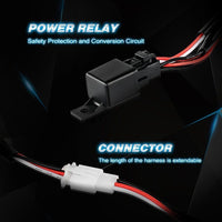 LED LIGHT BAR WIRING HARNESS KIT (2 LEADS 16AWG) WITH FUSE 12V 40A RELAY 3/4