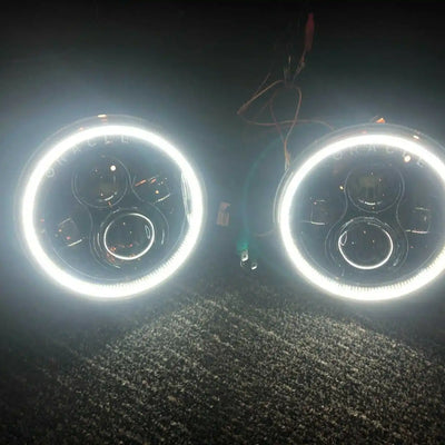 ORACLE 7" HIGH POWERED WHITE LED HALO HEADLIGHTS (PAIR) - BLACK BEZEL - 5769-001 - CLEARANCE